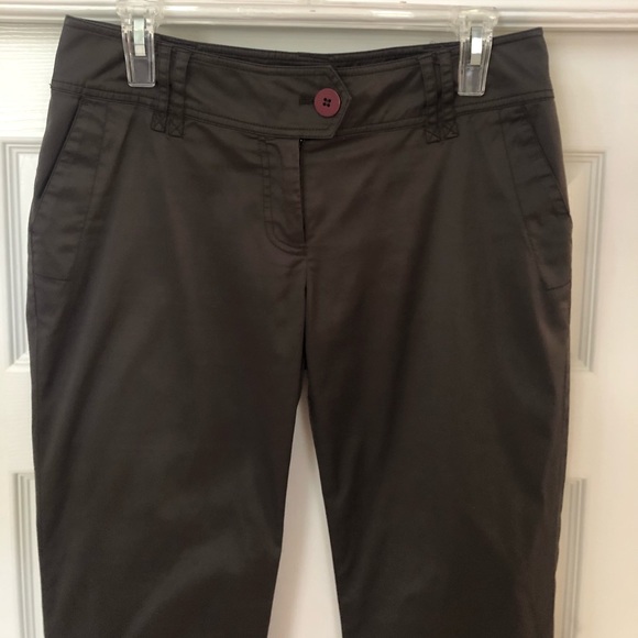 Solar Designer Slim Straight Leg Brown Satin Dress Pants - Picture 7 of 16